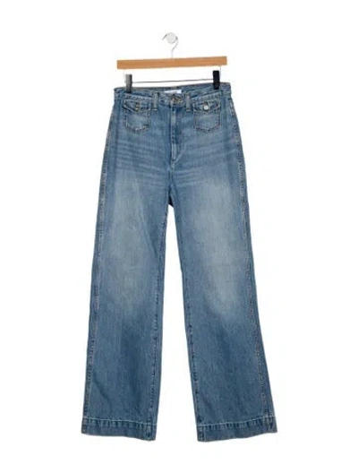 Pre-owned Re/done High-rise Wide Leg Jeans In Blue