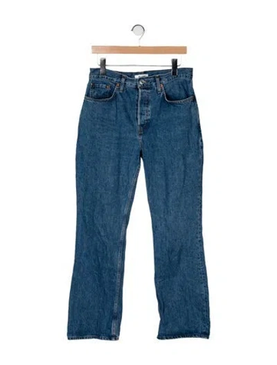Pre-owned Re/done High-rise Wide Leg Jeans In Blue