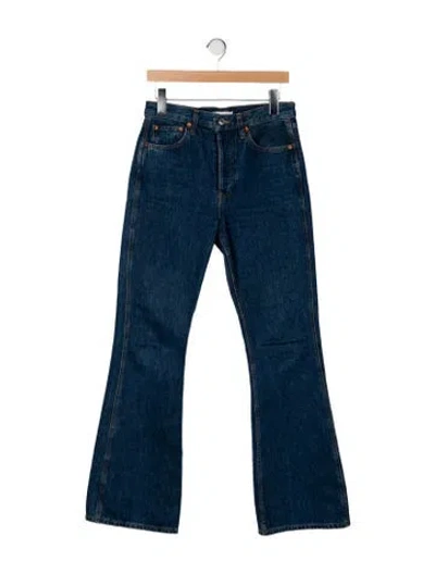 Pre-owned Re/done High-rise Wide Leg Jeans In Blue