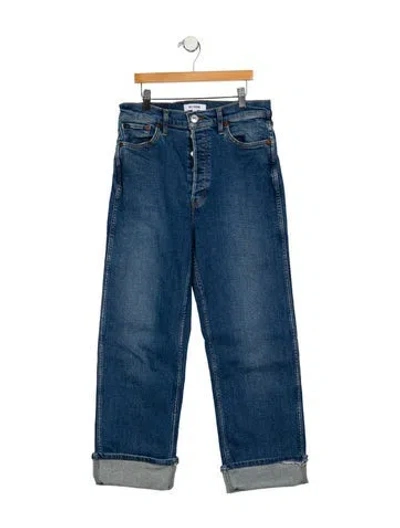 Pre-owned Re/done High-rise Wide Leg Jeans In Blue