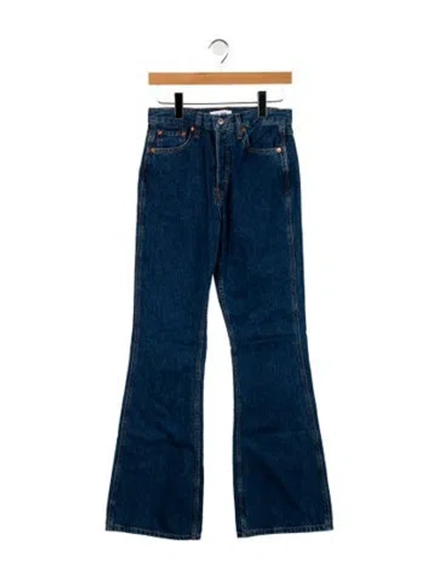 Pre-owned Re/done High-rise Wide Leg Jeans In Blue