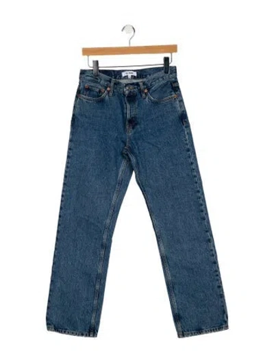 Pre-owned Re/done High-rise Wide Leg Jeans In Blue