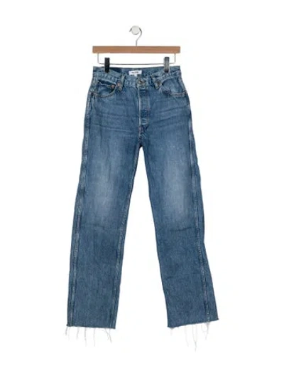 Pre-owned Re/done High-rise Wide Leg Jeans In Blue