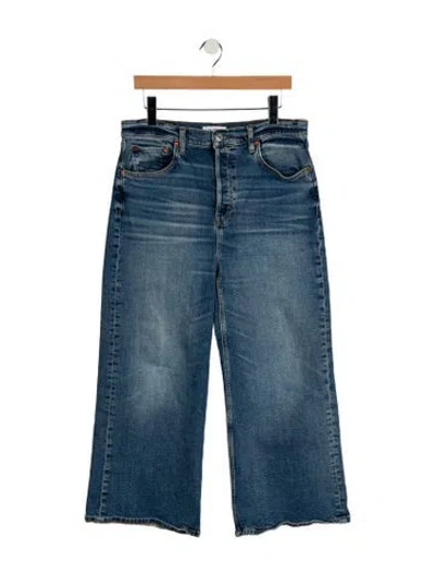 Pre-owned Re/done High-rise Wide Leg Jeans In Blue