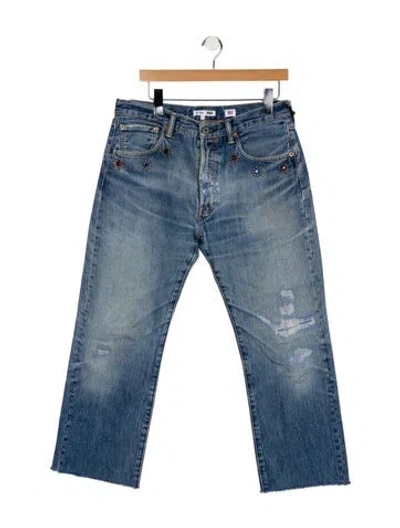 Pre-owned Re/done High-rise Wide Leg Jeans In Blue
