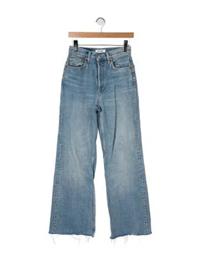 Pre-owned Re/done High-rise Wide Leg Jeans In Blue