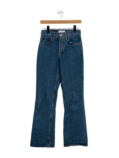 Pre-owned Re/done High-rise Wide Leg Jeans In Blue