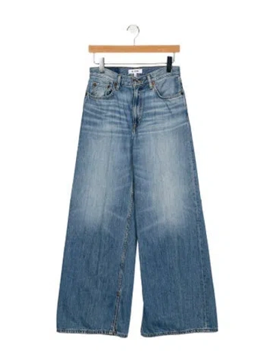 Pre-owned Re/done High-rise Wide Leg Jeans In Blue