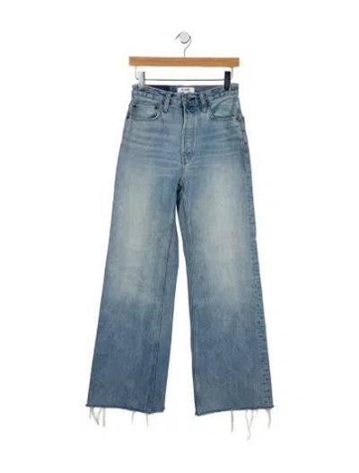 Pre-owned Re/done High-rise Wide Leg Jeans In Blue