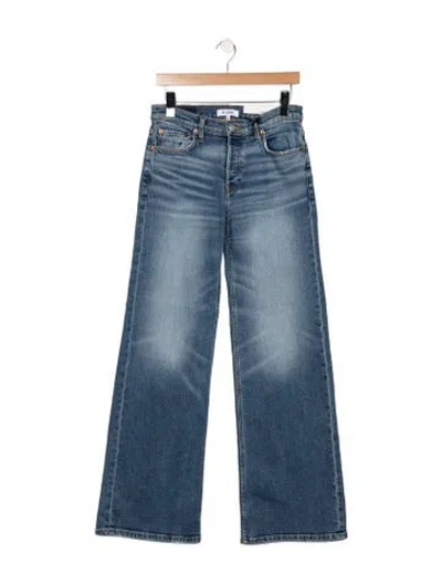 Pre-owned Re/done High-rise Wide Leg Jeans In Blue