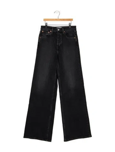 Pre-owned Re/done High-rise Wide Leg Jeans In Blue