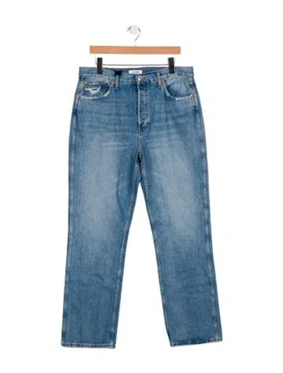Pre-owned Re/done High-rise Wide Leg Jeans In Blue