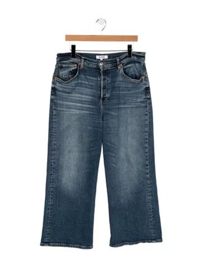 Pre-owned Re/done High-rise Wide Leg Jeans In Blue