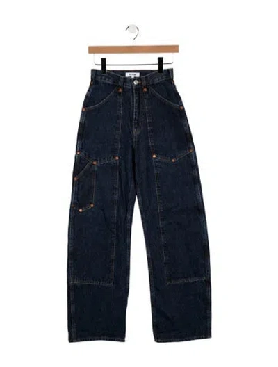 Pre-owned Re/done High-rise Wide Leg Jeans In Blue