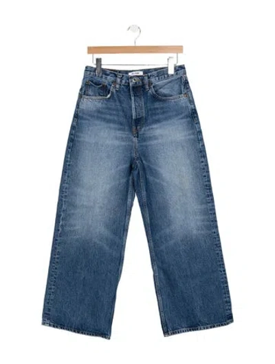 Pre-owned Re/done High-rise Wide Leg Jeans In Blue