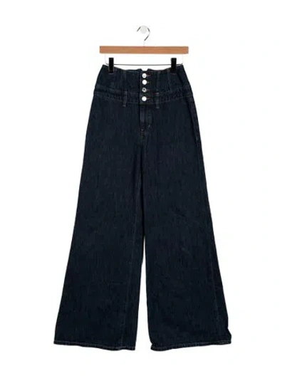 Pre-owned Re/done High-rise Wide Leg Jeans In Blue