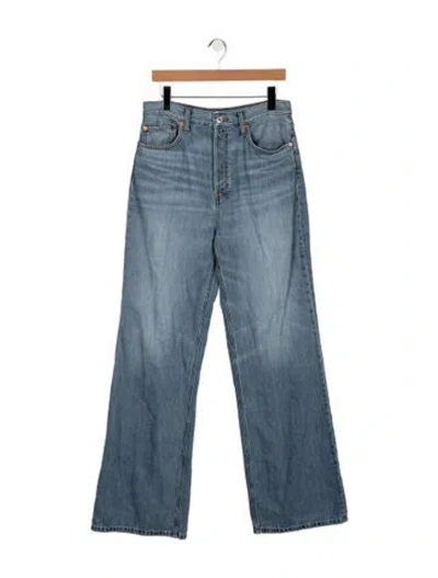 Pre-owned Re/done High-rise Wide Leg Jeans In Blue