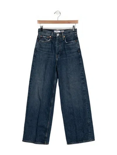 Pre-owned Re/done High-rise Wide Leg Jeans In Blue