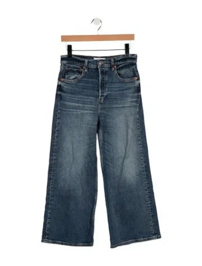 Pre-owned Re/done High-rise Wide Leg Jeans In Blue