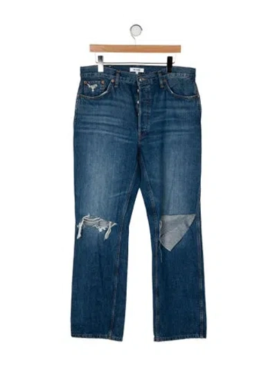 Pre-owned Re/done High-rise Wide Leg Jeans In Blue