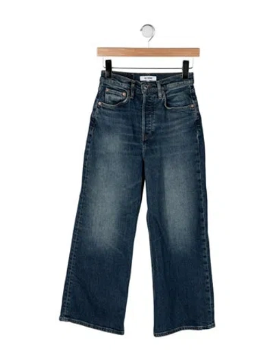 Pre-owned Re/done High-rise Wide Leg Jeans In Blue