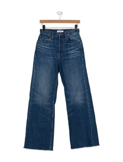 Pre-owned Re/done High-rise Wide Leg Jeans In Blue