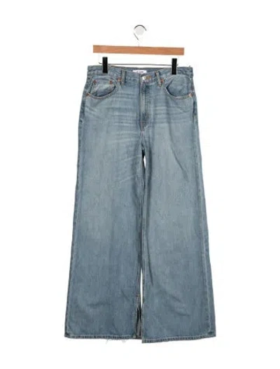 Pre-owned Re/done High-rise Wide Leg Jeans In Blue