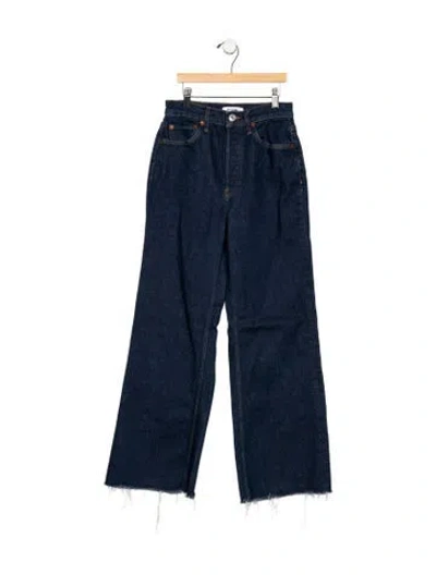 Pre-owned Re/done High-rise Wide Leg Jeans In Blue