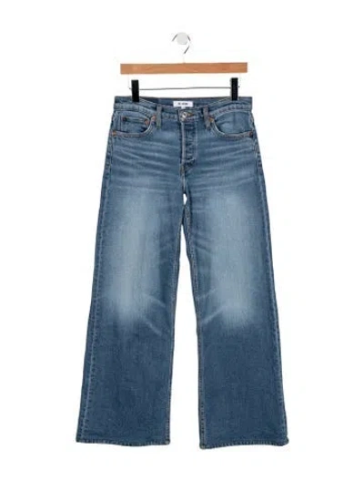 Pre-owned Re/done High-rise Wide Leg Jeans In Blue
