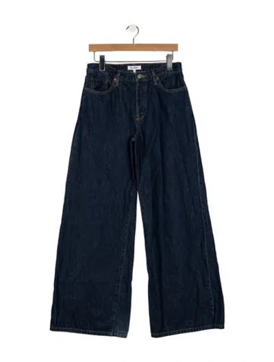 Pre-owned Re/done High-rise Wide Leg Jeans In Blue
