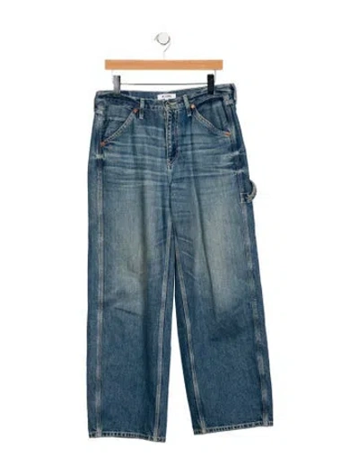 Pre-owned Re/done High-rise Wide Leg Jeans In Blue