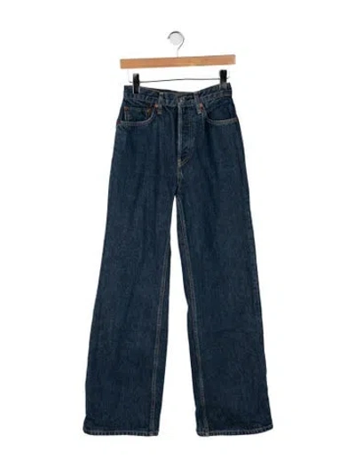 Pre-owned Re/done High-rise Wide Leg Jeans In Blue