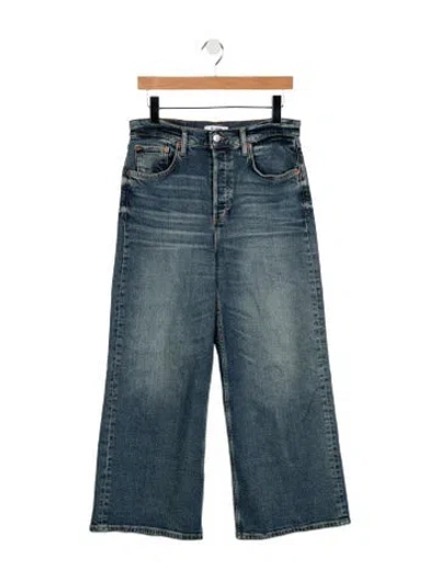 Pre-owned Re/done High-rise Wide Leg Jeans In Blue