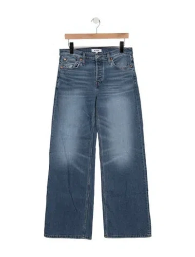 Pre-owned Re/done High-rise Wide Leg Jeans In Blue