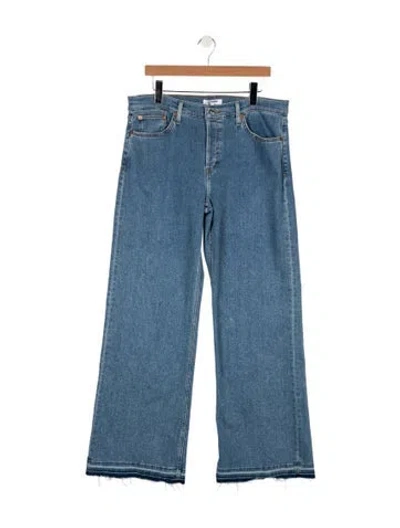 Pre-owned Re/done High-rise Wide Leg Jeans In Blue
