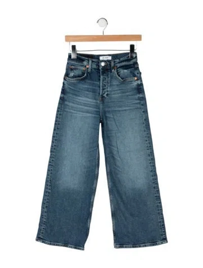 Pre-owned Re/done High-rise Wide Leg Jeans In Blue