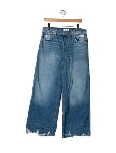 Pre-owned Re/done High-rise Wide Leg Jeans In Blue
