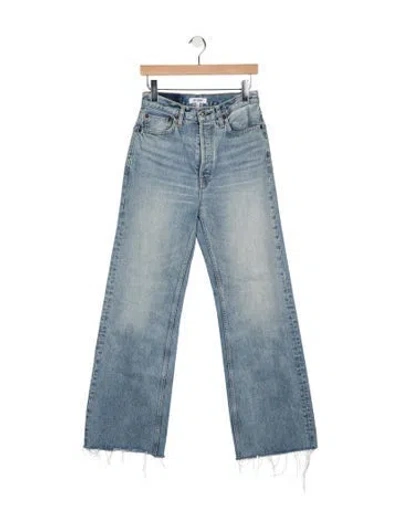 Pre-owned Re/done High-rise Wide Leg Jeans In Blue