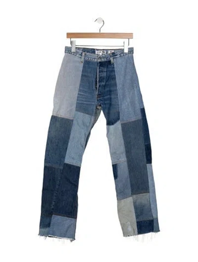 Pre-owned Re/done High-rise Wide Leg Jeans In Blue