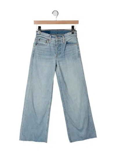 Pre-owned Re/done High-rise Wide Leg Jeans In Blue