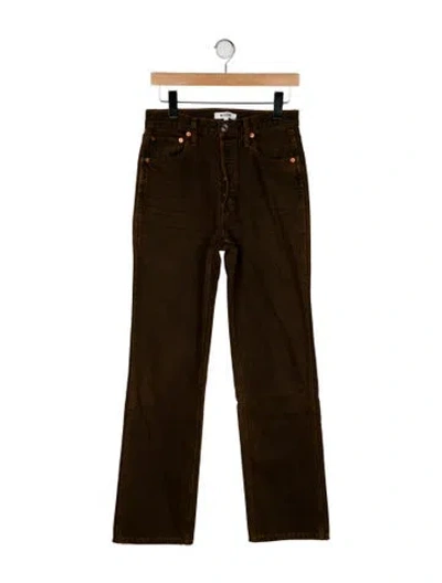 Pre-owned Re/done High-rise Wide Leg Jeans In Brown