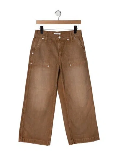 Pre-owned Re/done High-rise Wide Leg Jeans In Brown
