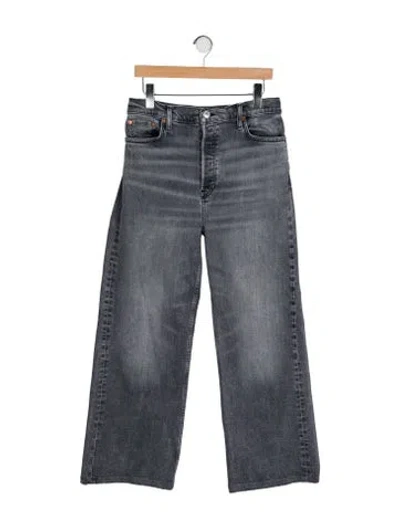 Pre-owned Re/done High-rise Wide Leg Jeans In Gray