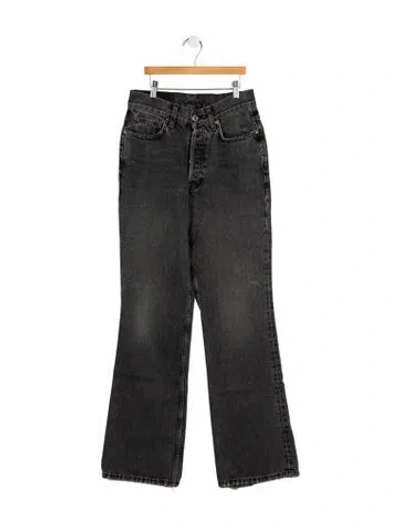 Pre-owned Re/done High-rise Wide Leg Jeans In Gray
