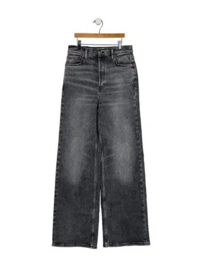 Pre-owned Re/done High-rise Wide Leg Jeans In Gray