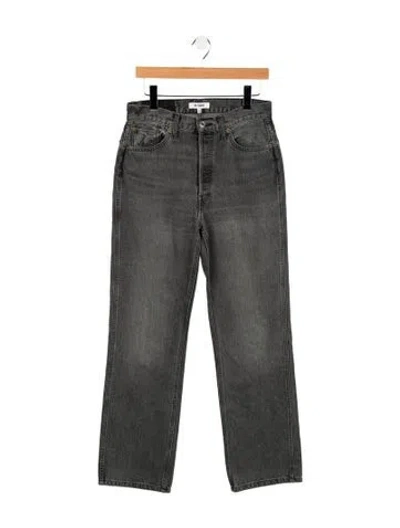 Pre-owned Re/done High-rise Wide Leg Jeans In Gray