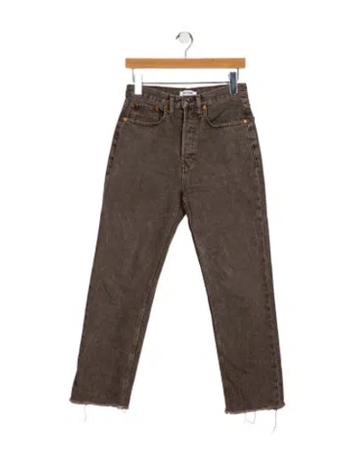 Pre-owned Re/done High-rise Wide Leg Jeans In Gray