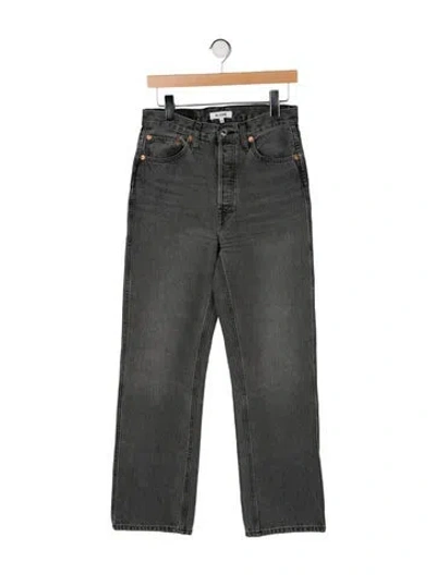 Pre-owned Re/done High-rise Wide Leg Jeans In Gray