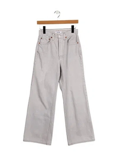 Pre-owned Re/done High-rise Wide Leg Jeans In Gray
