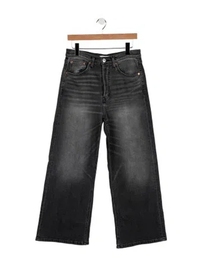 Pre-owned Re/done High-rise Wide Leg Jeans In Gray